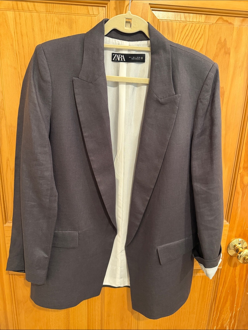 Zara Gray Single-Breasted Women's Blazer